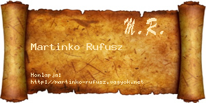 Martinko Rufusz névjegykártya